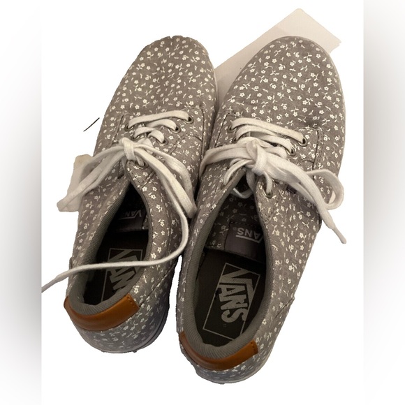 Gray Floral Vans Sneakers - Picture 9 of 9